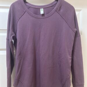 Plum Waffle Sleeve Top